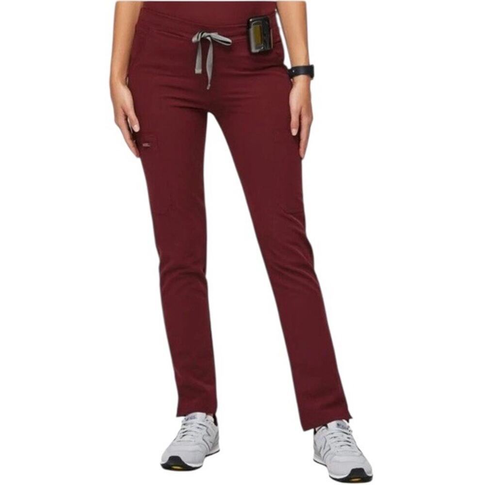 FIGS Yola Scrub Pants Burgundy Womens Size Sm Hospital Nurse Comfort Pants